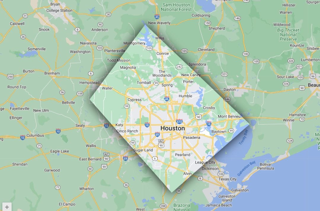 service area map Shield Roofing Systems LLC Houston