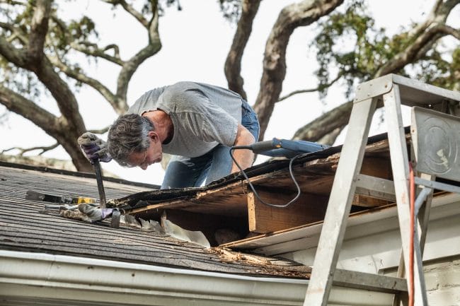 storm damage roof repair Houston